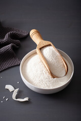 Fototapeta na wymiar coconut flour healthy ingredient for keto paleo diet