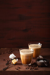 bulletproof coffee, keto paleo drink blended with butter and coconut oil