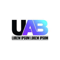 UAB letter monogram logo design vector