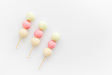 Japanese traditional sweets - dumpling rice cake, top view