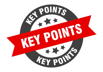 key points sign. round ribbon sticker. isolated tag