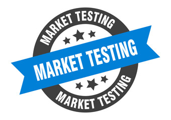 market testing sign. round ribbon sticker. isolated tag