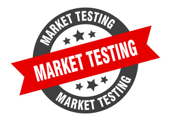 market testing sign. round ribbon sticker. isolated tag