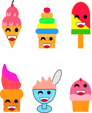 Cute ice cream vector illustration design