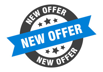 new offer sign. round ribbon sticker. isolated tag