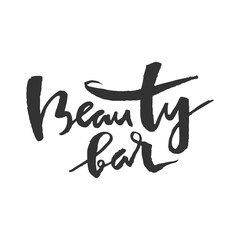 Beauty bar vector hand drawn lettering.
