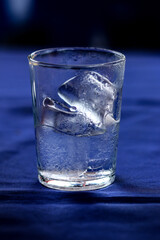 glass of water with ice