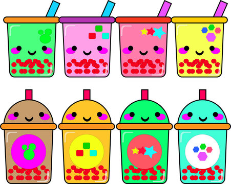 Vector illustration of cute fresh drink cup