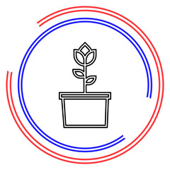 Flower icon. Rose sign - floral garden