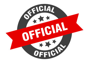 official sign. round ribbon sticker. isolated tag