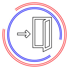 emergency exit sign, exit door icon