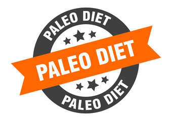 Fototapeta premium paleo diet sign. round ribbon sticker. isolated tag