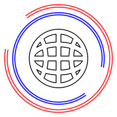 Globe icon, earth planet - global world