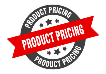 Obraz premium product pricing sign. round ribbon sticker. isolated tag