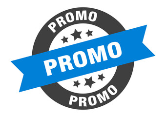 Fototapeta premium promo sign. round ribbon sticker. isolated tag