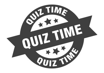 quiz time sign. round ribbon sticker. isolated tag