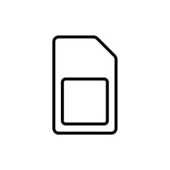 Sim card vector icon. Sim card icon symbol. Sim card - mobile slot icon. Mobile Cellular Phone Sim Card Chip Isolated