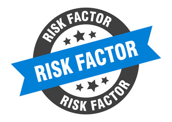 risk factor sign. round ribbon sticker. isolated tag