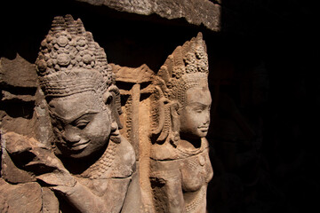 Apsara Figuren an der Elefantenterasse in Angkor Thom