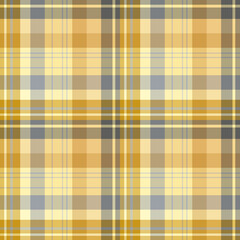 Seamless pattern in positive gray and yellow colors for plaid, fabric, textile, clothes, tablecloth and other things. Vector image.