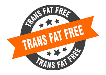 Fototapeta premium trans fat free sign. round ribbon sticker. isolated tag