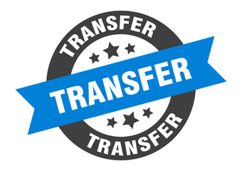transfer sign. round ribbon sticker. isolated tag