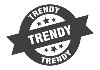 trendy sign. round ribbon sticker. isolated tag