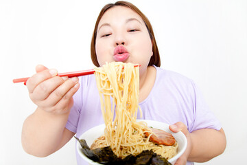 大食いのメタボ女性