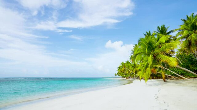 Mexico beach loop video stock footage. Beach and sea copy space. Sand beach and sea background. Nobody copy space.