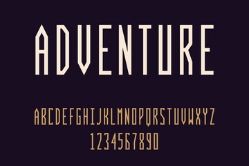 Geometric gothic font Modern design letters and numbers