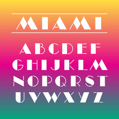 Art deco font Retro geometric design