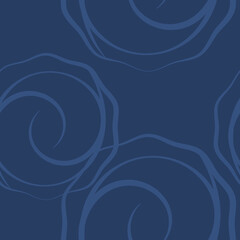 Abstract seamless repeating background of abstract roses in classically blue color