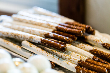 unique elegant desserts arranged for party or event