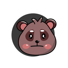Vector character. Illustration of animals. Emotion of frustration on the face of a bear
