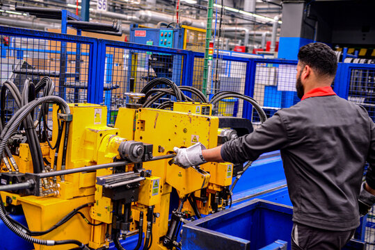 Auto Parts Industries In Morocco. An Employee Of An Auto Company Does His Business