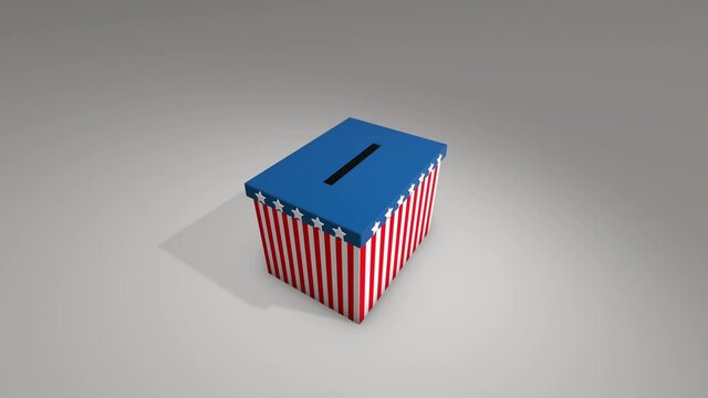 USA General Election - votes being cast by mail - 3D rendered animation