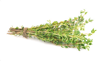 green thyme bunch an isolated on white background