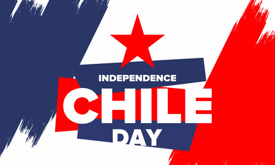 Chile Independence Day. Happy national holiday Fiestas Patrias. Freedom day. Celebrate annual in September 18. Chile flag. Patriotic chilean design. Poster, card, banner, template, background. Vector