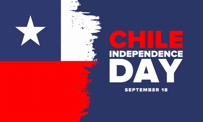 Obraz na płótnie Canvas Chile Independence Day. Happy national holiday Fiestas Patrias. Freedom day. Celebrate annual in September 18. Chile flag. Patriotic chilean design. Poster, card, banner, template, background. Vector