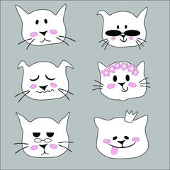 set of funny cats