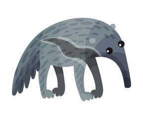 Aardvark with Long Snout as African Animal Vector Illustration