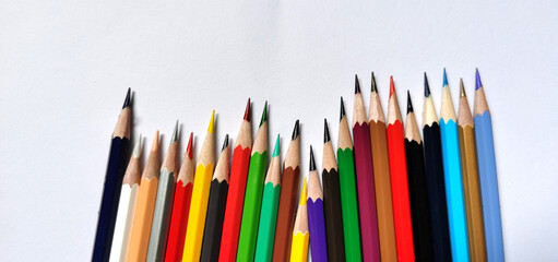 Color pencils isolated on white background 