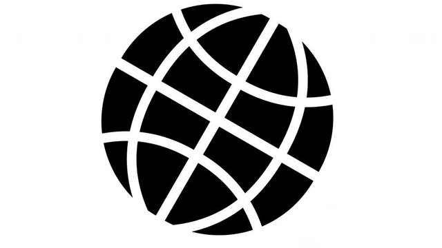 A graphic object in the shape of a circle with patterns similar to a basketball. Transparent background.