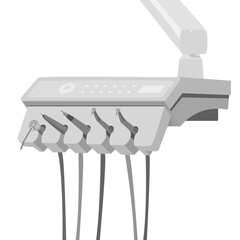 vector illustration isolated on white background dental drill/dental unit