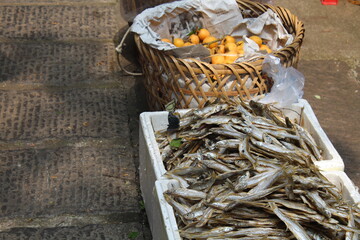 dried fish on the market