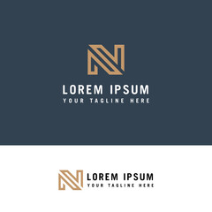 Simple Letter N Initial logo design. N Letter Minimal luxury Monogram.