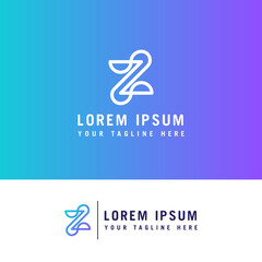 Z letter mono line logo with minimalist style.