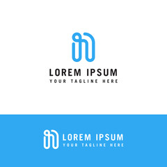 N monogram initials letter logo concept. N logo with minimalist style.