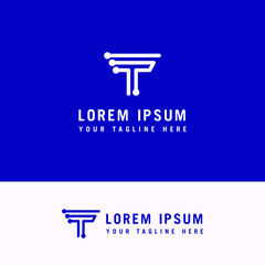 tech letter t initial letter logo concept template