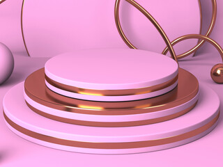 Abstract minimal scene with geometrical forms